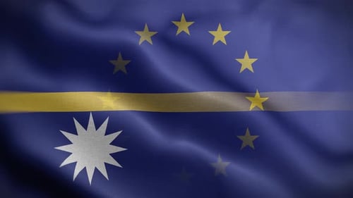 Nauru and European Union Flags Waving Seamless Background Loop