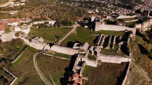 Aerial View of the Old Fortress in Mountains