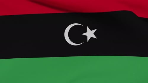 Realistic Fabric Flag of Libya Waving