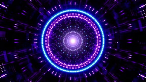 Blinking Music Beat Purple Light Tunnel