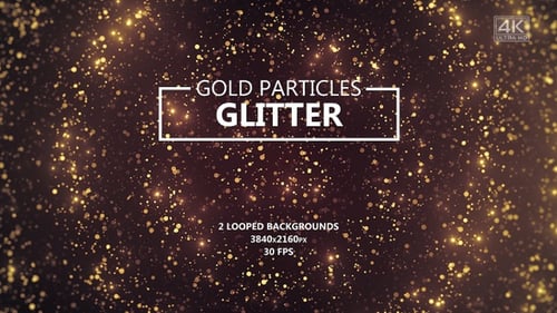 Looping Gold Glitter Particle Abstract Background