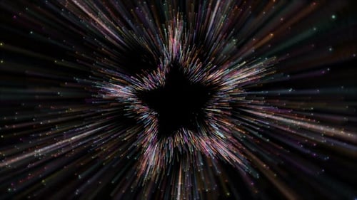 Pulsating Colorful Particle Star Tunnel Loop Background