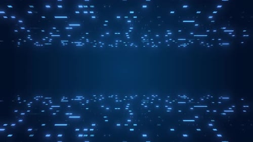 Glowing Blue Digital Pixels Background Animation