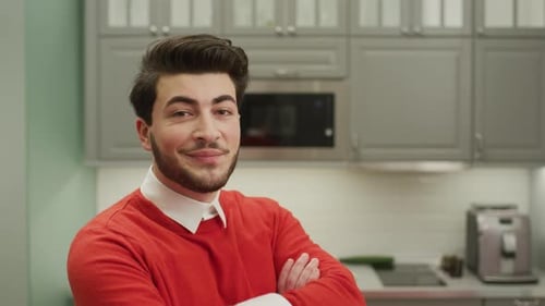 Young Adult Man Smiling Indoors