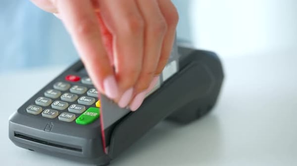 4k POS Machine. Payment Concept Animation Video , Backgrounds Motion ...