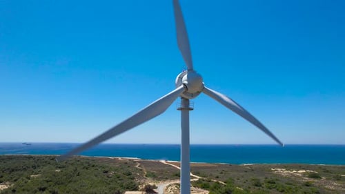 Energiebereitstellende Windturbine.