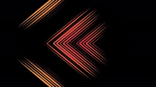 Abstract pointing arrows from lines on black background