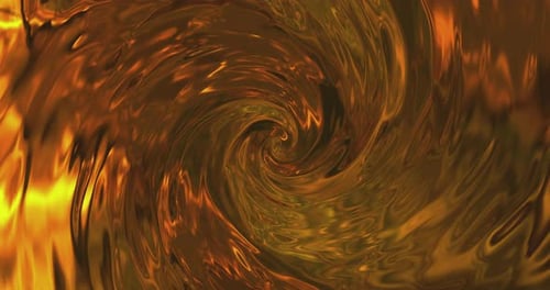 Abstract Golden Fluid Vortex Seamless Loop Background