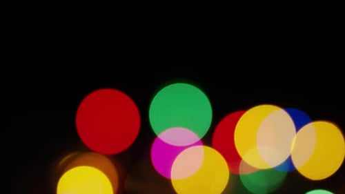 Abstract Colorful Bokeh Lights on Black Background