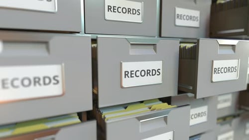 Archivador con texto RECORDS
