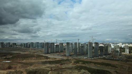 Emplazamiento de construcción de una nueva manzana
