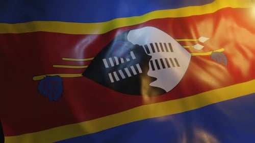 Waving Eswatini Flag Realistic Seamless Loop Animation