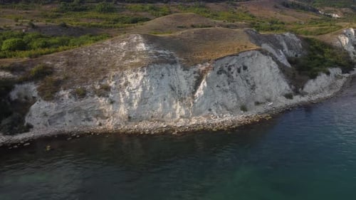 Aerial View of the Scenic Cliffs on a Sea Coast