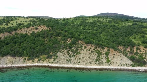 Aerial view to beautiful rocky coastline