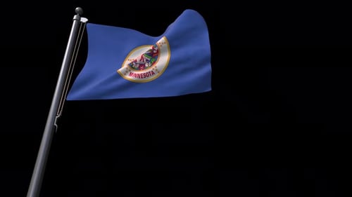 Waving Minnesota State Flag Realistic Seamless Loop Animation