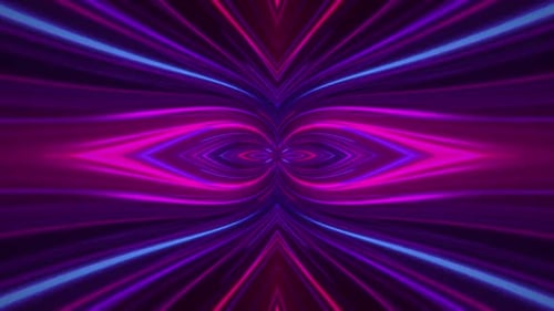 Abstract Futuristic Neon Light Trails Tunnel Background Loop
