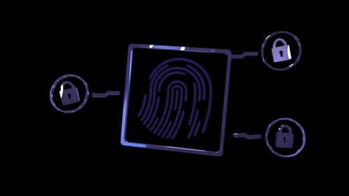 Futuristic Digital Fingerprint Scan Security Animation