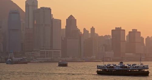 Hong Kong City at Sunset