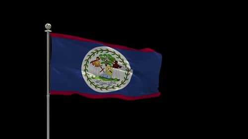 Belize beim Herumschleifen des wehenden Fahnenmastes mit Alpha