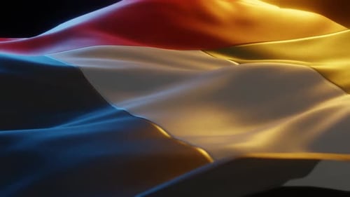 Dynamic Waving Fabric Loop with Colorful Illumination