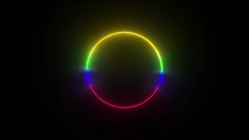 Multicolored neon circle
