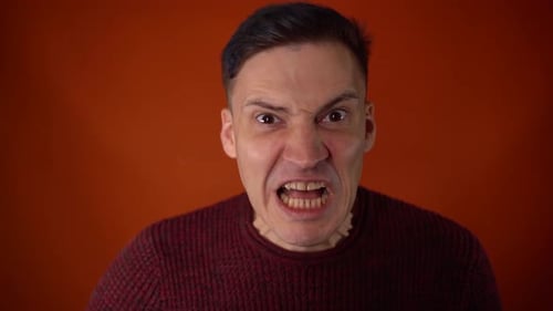 Crop Person Slapping Scared Man in Face