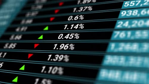 Stock Market Monitor Screen While Open Market for Trading Sell and Buy Stock Online. Business