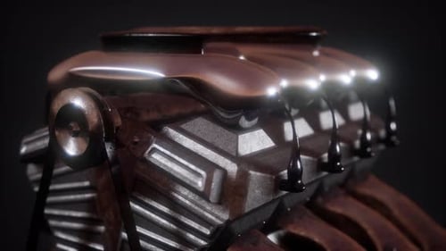 Close Up Detail of Car Engine