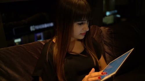 Woman Uses Tablet