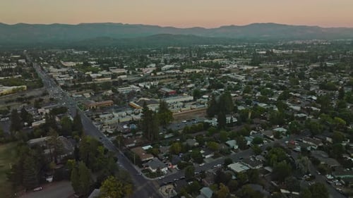 Napa Valley wine country. Homes and business property in local town