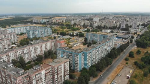 Aerial View of Residential Multi-storey Buildings in the City