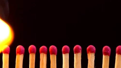 Matches Ignite in a Fiery Domino Effect