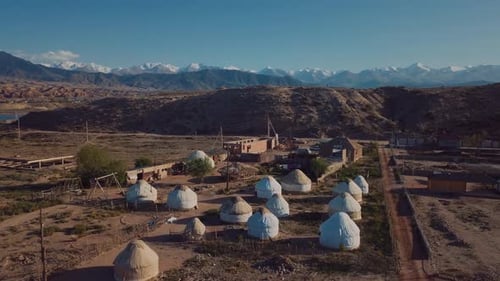 Yurts In Traditional Kyrgyz Style, Issyk Kul Lake