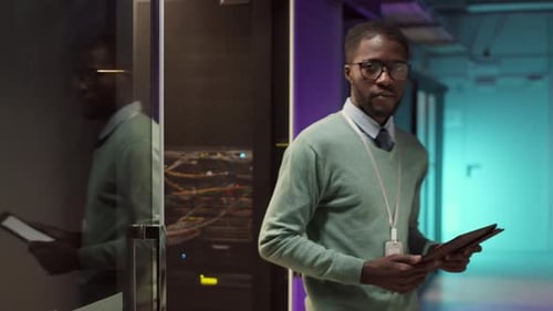 IT Engineer Going out of Server Room