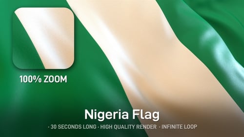Waving Nigeria Flag Animated Background Seamless Loop