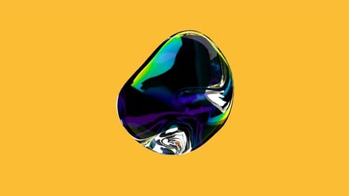 Abstract Iridescent Fluid Blob Motion Background