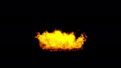 Realistic Horizontal Fire Burst Effect Element