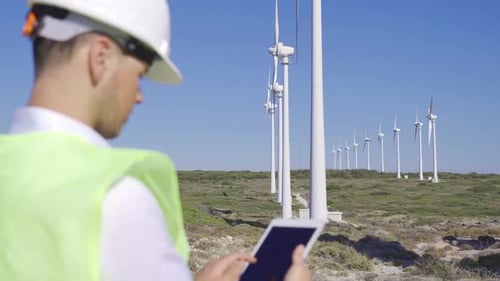 Wind turbine worker.