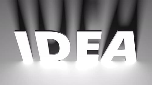 Creative Word Idea in 3D Text with Shadows