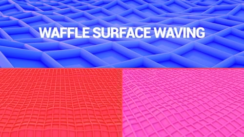 Animated Waving Waffle Grid Surface Loop