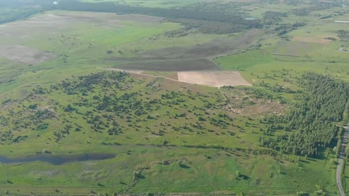 Scenic Aerial View of Rural Fields and Nature