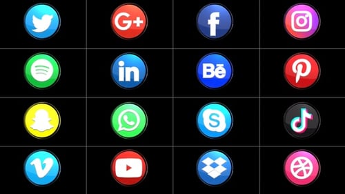 Animated 3D Glossy Social Media Icons Pack