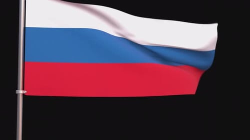 Realistic Russian Flag Waving in the Wind