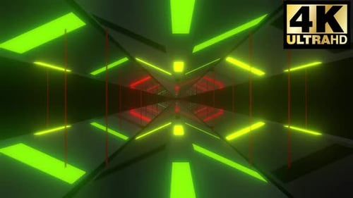 Abstract Neon Geometric Tunnel Seamless Loop Background