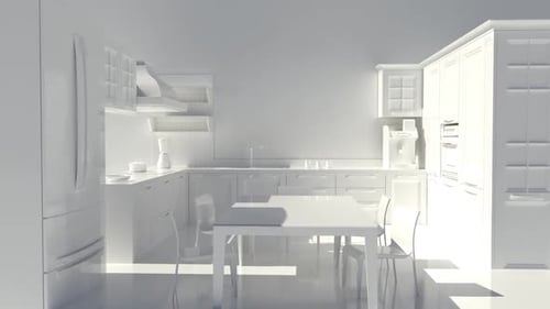 Modern Minimalist Kitchen Interior Design 3D Animation