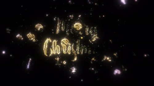 Merry Christmas Sparkling Particle Text Reveal