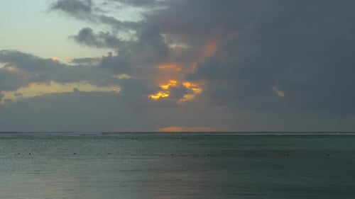 Waterscape with Quiet Sea and Cloudy Evening Sky