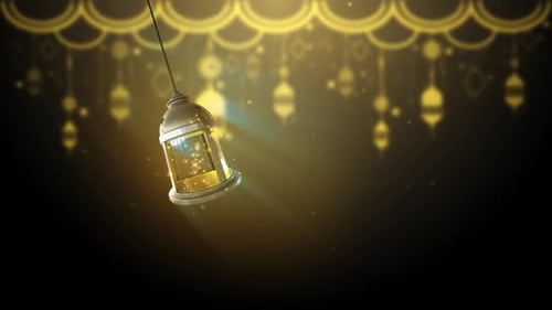 Ramadan Eid Lantern Swinging Light Loop Background