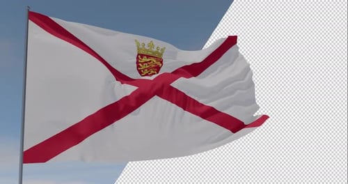Realistic Jersey Flag Waving with Alpha Channel