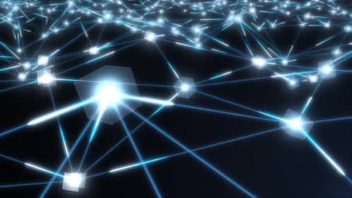 Connected Blockchain Network Data Cubes Banking Technology Concept - 1080p